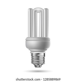 eco lamp on white background, energy saving lamp