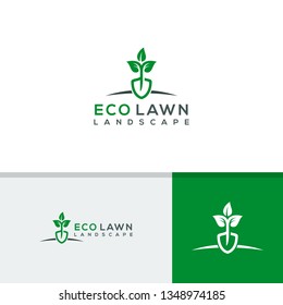 Eco Lawn Logo Template Landscape Icon Stock Vector (Royalty Free ...