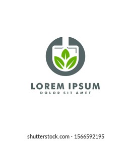 Eco lawn logo template, Landscape icon design vector illustration