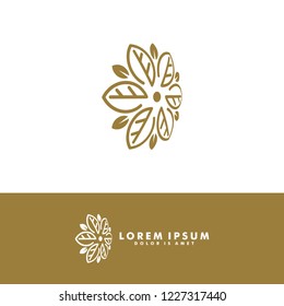 eco leaf abstract flower logo template vector illustration