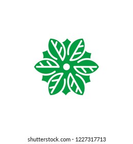 eco leaf abstract flower logo template vector illustration