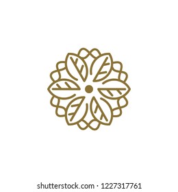 eco leaf abstract flower logo template vector illustration