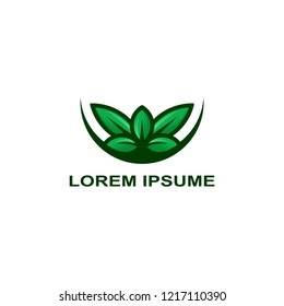 eco leaf beauty logo template, flower icon symbol vector illustration