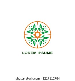 eco leaf beauty logo template, flower icon symbol vector illustration