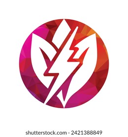 Eco Leaf Bolt Green Energy Vector Illustration 