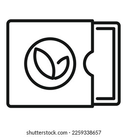 Eco leaf box icon outline vector. Paper food. Pack kraft