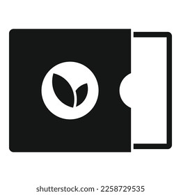 Eco leaf box icon simple vector. Paper food. Pack kraft