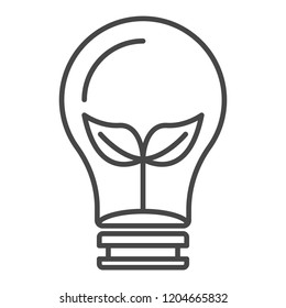 Eco leaf bulb icon. Outline eco leaf bulb vector icon for web design isolated on white background
