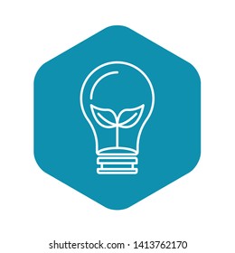 Eco leaf bulb icon. Outline eco leaf bulb vector icon for web design isolated on white background