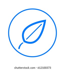 Eco leaf circular line icon. Round colorful sign. Flat style vector symbol