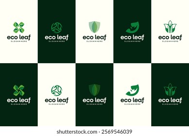 Eco leaf combine fresh logo design