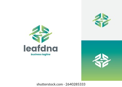 eco leaf dna logo vector