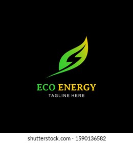 Eco leaf Energy Logo Template Design Vector Inspiration