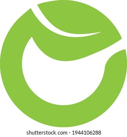 An eco leaf environmantal logo icon set in colour.
