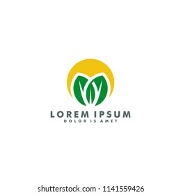 eco leaf farm logo template vector illustration