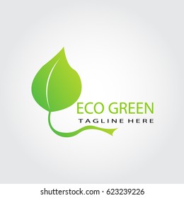 Eco leaf green logo
