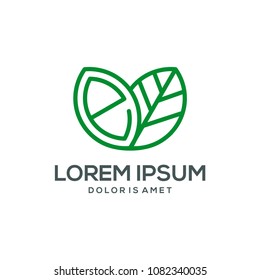 eco leaf growth logo template vector illustration