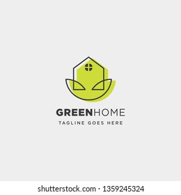 eco leaf home nature simple logo template vector illustration icon element