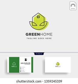 eco leaf home nature simple logo template vector illustration icon element
