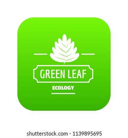 Eco leaf icon green vector isolated on white background