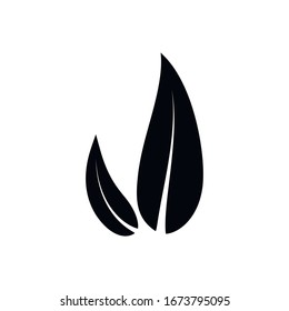 Eco Leaf icon isolated on white background. Vector illustration. Eps 10.