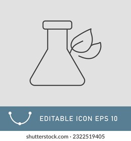 icono de hoja ecológica en un estilo mínimo. Iconos de ecología lineal. Símbolo sencillo de sostenibilidad ambiental. EPS de trazo editable 10