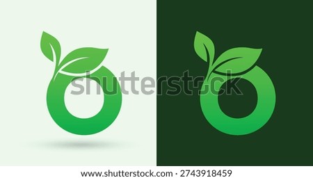 Eco Leaf Letter O Logo Green Initial Monogram Modern Branding Icon
