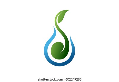 eco leaf liquid drop icon