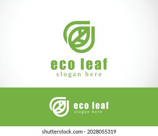 logotipo de hoja ecológica emblema creativo marca de la naturaleza marca símbolo de arte