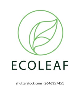 Eco Leaf Logo Green Leaf Circle Design ecoleaf