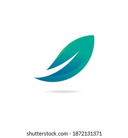 eco leaf logo icon design template element
