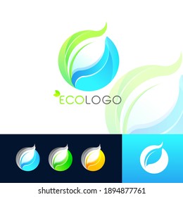 Eco leaf logo template for personal or company
