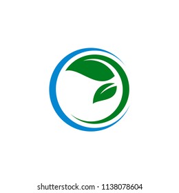eco leaf logo template vector illustration