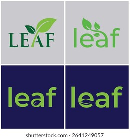 Eco Leaf Logo Variations – Clean and Green Vector Designs for Natural Brands