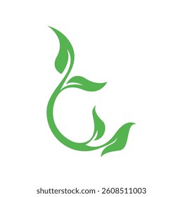 eco leaf logo vector icon illustration design