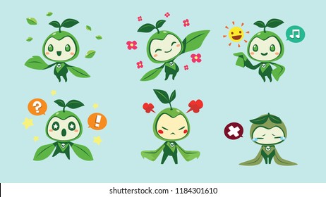 eco leaf mascot character