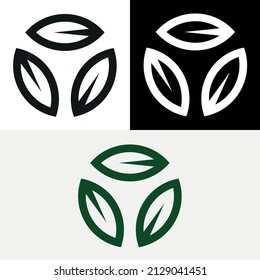 Eco Leaf Natural Circle Abstract Logo