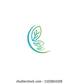 eco leaf nature monoline vector logo template