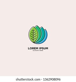 eco leaf nature simple logo template vector illustration icon element - Vector