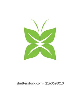 Eco leaf on a white background. Vector illustration