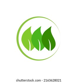 Eco-Blatt auf weißem Hintergrund. Vektorgrafik