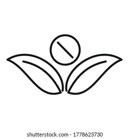 Eco leaf pill icon. Outline eco leaf pill vector icon for web design isolated on white background