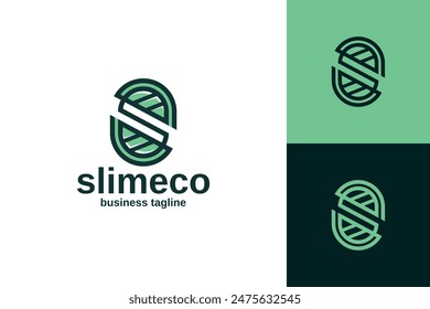 eco leaf s letter logo vector