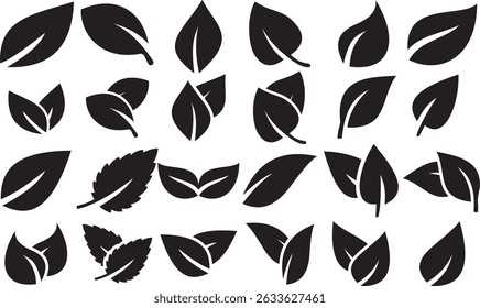  Eco Leaf and Seedling Icons – Organic Nature Symbols for Sustainable and Vegan Design.