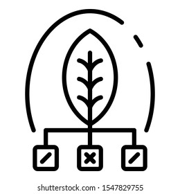 Eco leaf smart grow icon. Outline eco leaf smart grow vector icon for web design isolated on white background