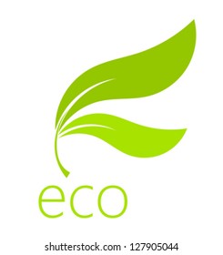 Eco leaf symbol. Vector illustration