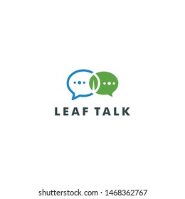 eco leaf talk chat bubble logo icon - vector
