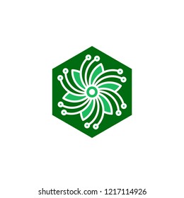 Eco leaf technology design symbol vector illustration
