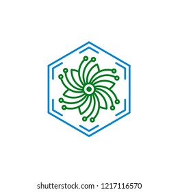 Eco leaf technology design symbol vector illustration