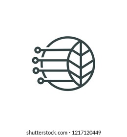 Eco leaf technology design symbol vector illustration